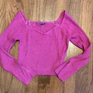 Wild Fable NWT pink sweetheart neckline cropped sweater